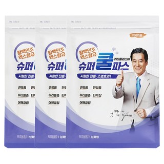 티디에스팜 황백연조엑스 함유 일체형 한방 슈퍼쿨 파스, 5개입, 3개