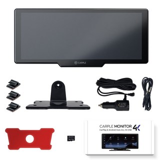 Carple CarPlay 螢幕 4K 無線 Android Auto 車用導航 行車記錄器 多合一 64GB + 夾具組, CARPLE-CPM1