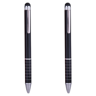 Reflow 簡約現代一鍵式原子筆兩用 2in1 觸控筆, 黑色, 2個