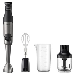 PHILIPS 飛利浦 強力手持攪拌棒 5000系列 附切碎器&打蛋器 黑色金屬, HR2683/00