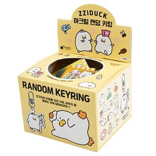 POPO FANCY 噗通噗通Jjideogi壓克力鑰匙圈, 隨機出貨, 60個