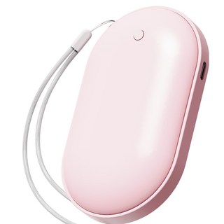 누아트 충전식 양면발열 손난로 보조배터리 5000mAh C타입, 핑크