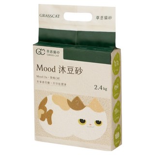 草恩貓砂 GrassCat Mood 沐豆砂 天然除臭 木薯 x 豆腐貓砂, 2.4kg, 1個, 無香