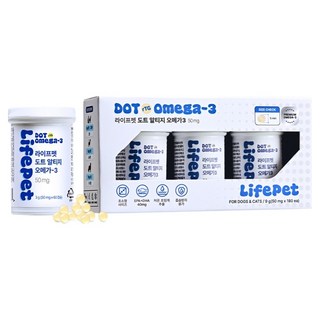라이프펫 반려동물 CSP용기 도트알티지 영양제 50mg 3p, 1개, 오메가3, 180정