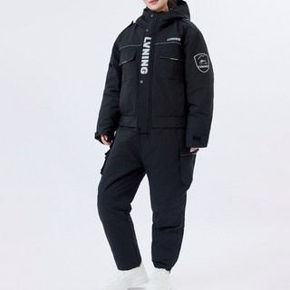 LVNING 鄰家大哥 機車一體式騎士防寒服 外送太空服, 黑色
