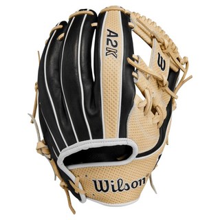 Wilson A2K 內野手棒球手套 Spin Control SuperSkin WBW1013751175, 1個, 黑色