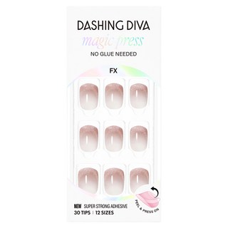 데싱디바 매직프레스 네일팁 숏 스퀘어, 푸딩, 1개