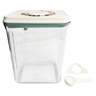 上手家居 奶粉分裝密封罐/保鮮罐/儲物罐 2.4L 附湯匙 + 刮板, 透明色, 1個