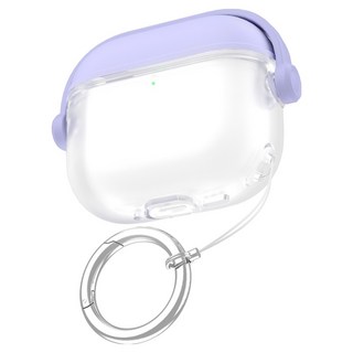 Myban 防丟耳機 AirPods 半透明矽膠保護殼 AirPods 4, 薰衣草紫, 1個, 單一商品