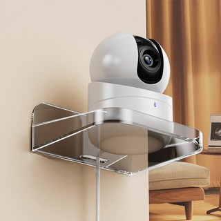 Evright 免鑽孔安裝多用途迷你壁掛層架, 透明灰色, 1層