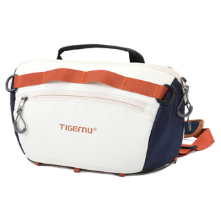 TIGErnu 泰格奴 超輕量防水拼色肩背相機包郵差包 36 x 13 x 22 cm, 白棕色, 1個