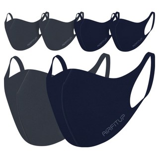 ATEX Air Fit Up 時尚口罩 L 2款 x 3入組, 海軍藍, 海軍藍, 海軍藍, 炭灰色, 炭灰色, 炭灰色, 1套