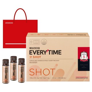 정관장 정품 에브리타임 샷 20p + 쇼핑백 400ml 1개