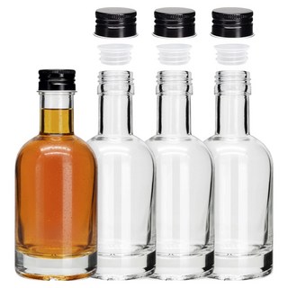 미르 모노 위스키 유리병 속마개포함, 4개, 200ml