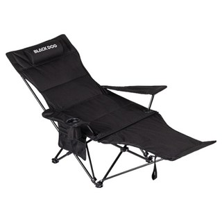 BLACKDOG 휴대용 각도조절 캠핑 침대의자 BD104, 퀼팅블랙, 1개