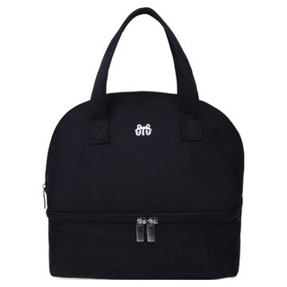 Lumion 雙層保溫保冷便當副食品袋, 黑色, 1個