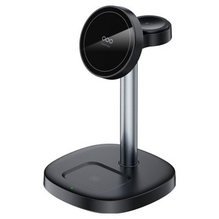 굿밸류 올스탠드 3in1 맥세이프 고속 무선 충전 거치대, 블랙, 1개