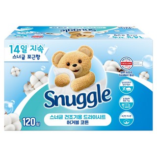 스너글 건조기용 드라이시트 허거블코튼 본품, 120개입, 1개