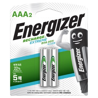 에너자이저 충전용 익스트림 AAA 건전지 BP팩, 2개입, 1개