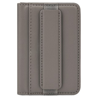 MOLAN CANO MagSafe 皮革卡夾 4卡收納 手指掛繩, 灰色, 1個