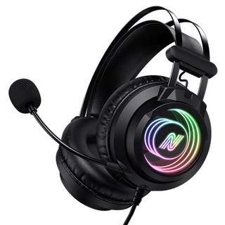 nexi 虛擬7.1聲道 RGB 降噪麥克風 超輕量 USB LED 有線電競耳機 NX1572, 黑色, NX-X80
