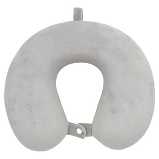 XTER 記憶水晶絲絨旅行用U型睡眠頸枕, 灰色