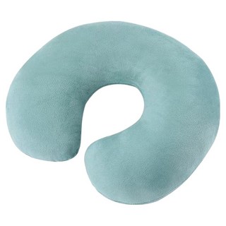 XTER 睡眠用U型天鵝絨旅行用頸椎枕, 淺綠色