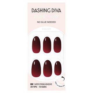 데싱디바 매직프레스 네일팁 아몬드, 1개, 클래식 버건디