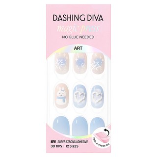 데싱디바 매직프레스 네일팁 오발, 1개, 스노우 버니