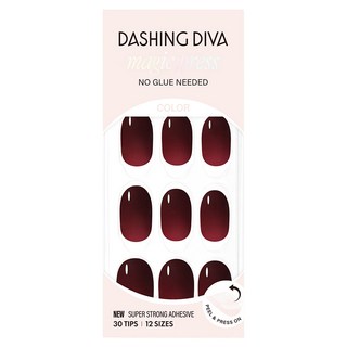 데싱디바 매직프레스 네일팁 오발, 1개, 클래식 버건디