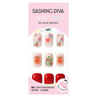 데싱디바 매직프레스 네일팁 레귤러 라운드, 1개, 메리 버블