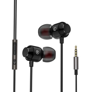 DTAudio K9 重低音 磁吸線控耳機, 黑色, K9-A01