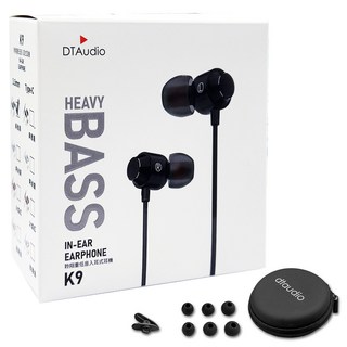DTAudio 重低音磁吸線控耳機 3.5mm 機線夾 + 耳帽 3組 + 收納包, 火焰紅, K9-A02