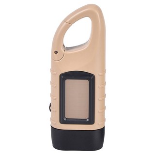 Truly House 戶外太陽能手搖手電筒/防災手電筒/露營應急手電筒, 卡其色, 1個