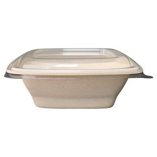 Bloom at home 牛皮方形包裝碗 710ml, 1個, 20入