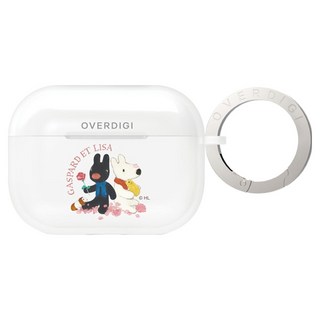 OVERDIGI 麗莎和卡斯柏 磨砂保護殼 附扣環 Hazy AirPods Pro2, GL 花落繽紛, 1個