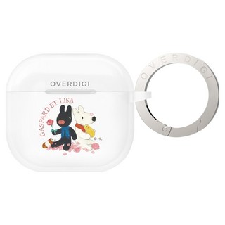 OVERDIGI 麗莎和卡斯柏 磨砂保護殼 附扣環 Hazy AirPods 4, GL 花落繽紛, 1個