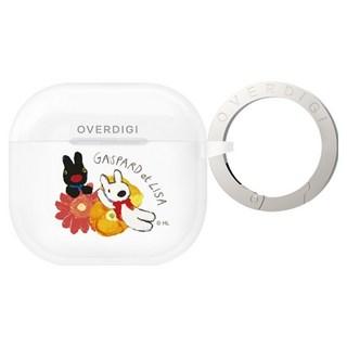 OVERDIGI 麗莎和卡斯柏 磨砂保護殼 附扣環 Hazy AirPods 4, GL 燦爛花叢, 1個