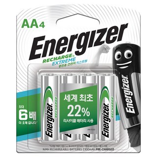 에너자이저 충전용 건전지 AA, 4개입, 1개
