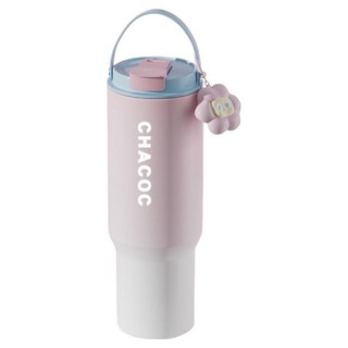 Couselect 女生簡約隨身高顏值保溫杯 不鏽鋼水杯 大容量花茶杯 學生隨行, 1個, 漸變粉, 900ml