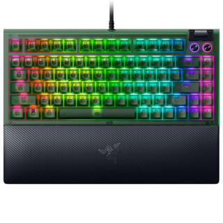 RAZER 雷蛇 黑寡婦蜘幻彩版 V4 75%, 幻影綠, RZ03-05003300-R3M1, Razer 機械軸（觸感式）