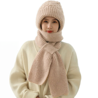 Tomi Shop 溫暖冬季連帽巴拉克拉瓦頭套圍脖 2入