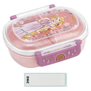 Skater 橢圓形塑膠雙扣便當盒 附姓名貼, 長髮公主, 1個