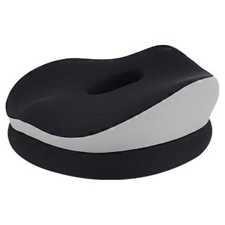 Kyhome 雙層氣感減壓坐墊 記憶棉護臀坐墊 辦公室久坐護腰坐墊 痔瘡坐墊, 淺灰拼黑色