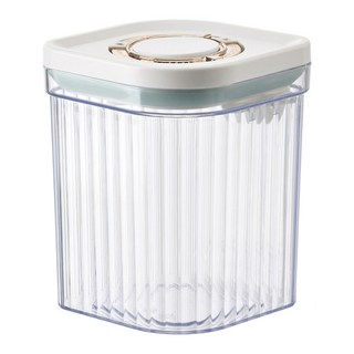 Kyhome 按壓式密封儲物罐 奶粉分裝罐 防潮收納罐 零食 收納罐 保鮮罐 透明, 1個