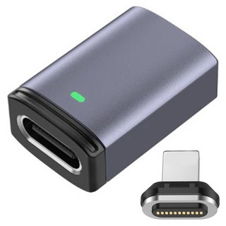 YORI 優里 磁吸直頭轉接頭 + Lightning磁吸頭, 1個