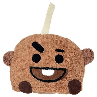 MARUSHIN 丸真 宇宙明星BT21 收納式擦手巾 SHOOKY, 咖啡色, 1個