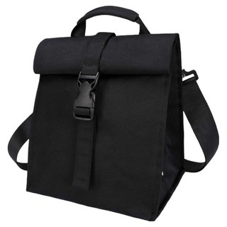 Bonitory 可折疊保溫保冷便當袋, 黑色, 1個