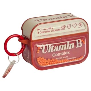 Wakcas 維他命B滾珠耳機保護殼 Airpods Pro 2適用, 紅色, 1個, 單一商品