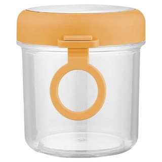 Reddot 紅點生活 便攜玻璃帶勺優格燕麥杯 黃色, 1個, 500ml